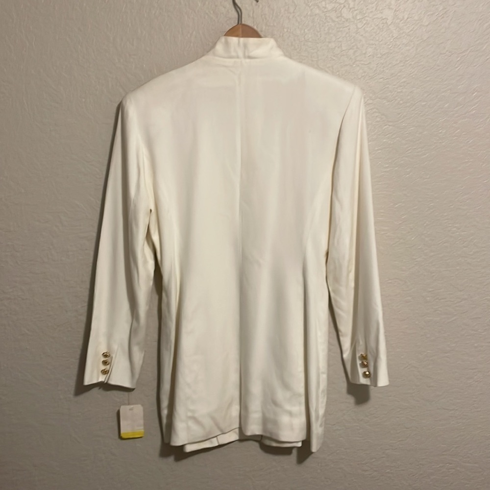 Vintage 80’s Women’s 6 Suit Jacket/Blazer Ivory Made in The USA Deadstock NWT - Picture 2 of 14